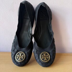 Tory Burch Black Cheetah Flats